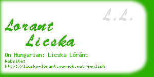lorant licska business card