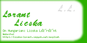 lorant licska business card